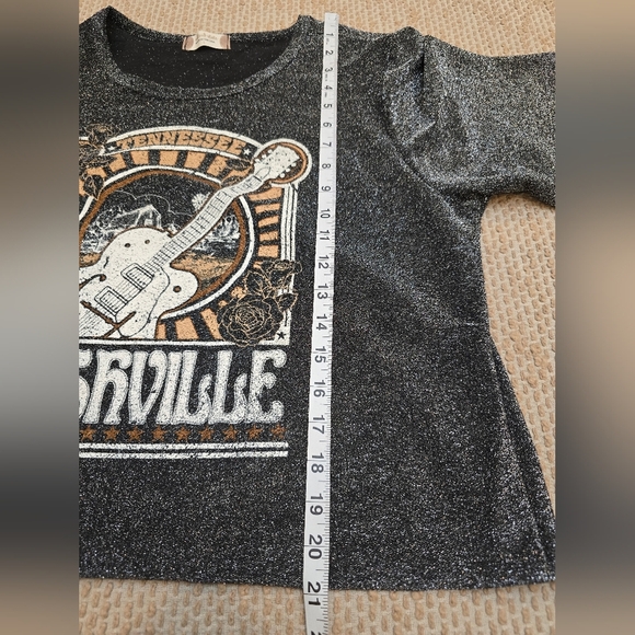 Nashville Music City Records Altar’d State Larg Crop Top Sparkly Country Cowgirl - Picture 4 of 9